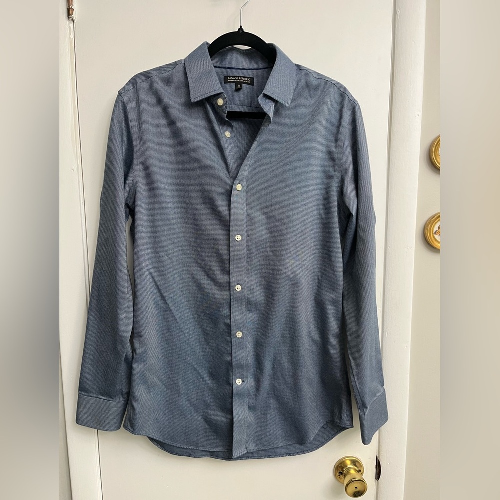 Banana Republic Non Iron Tailored Slim Fit Charcoal Dress Shirt M